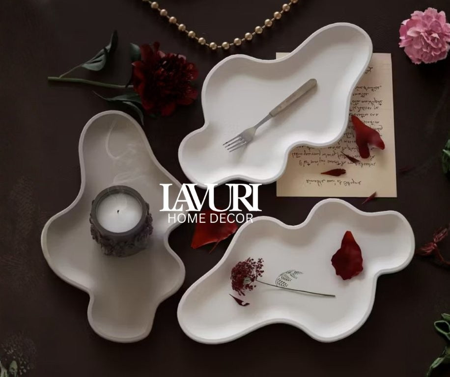 LAGO DI LUGANO deco tray for dry food, bread & flowers, juwelery, keys, Candle sand pearled wax for DIY Candles