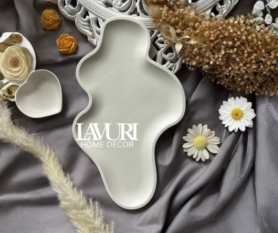 LAGO DI LUGANO deco tray for dry food, bread & flowers, juwelery, keys, Candle sand pearled wax for DIY Candles
