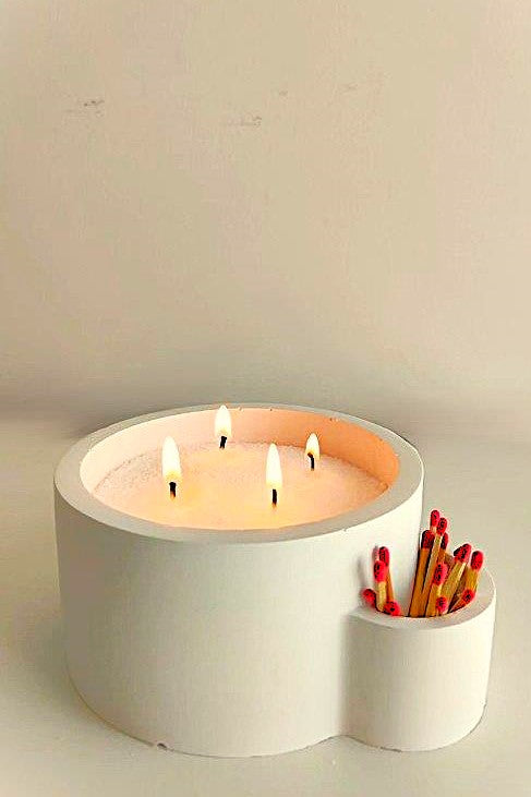 LAVURI® Tray with matchbox for wax candles, candle sand and pearl wax, available as scented candle variants