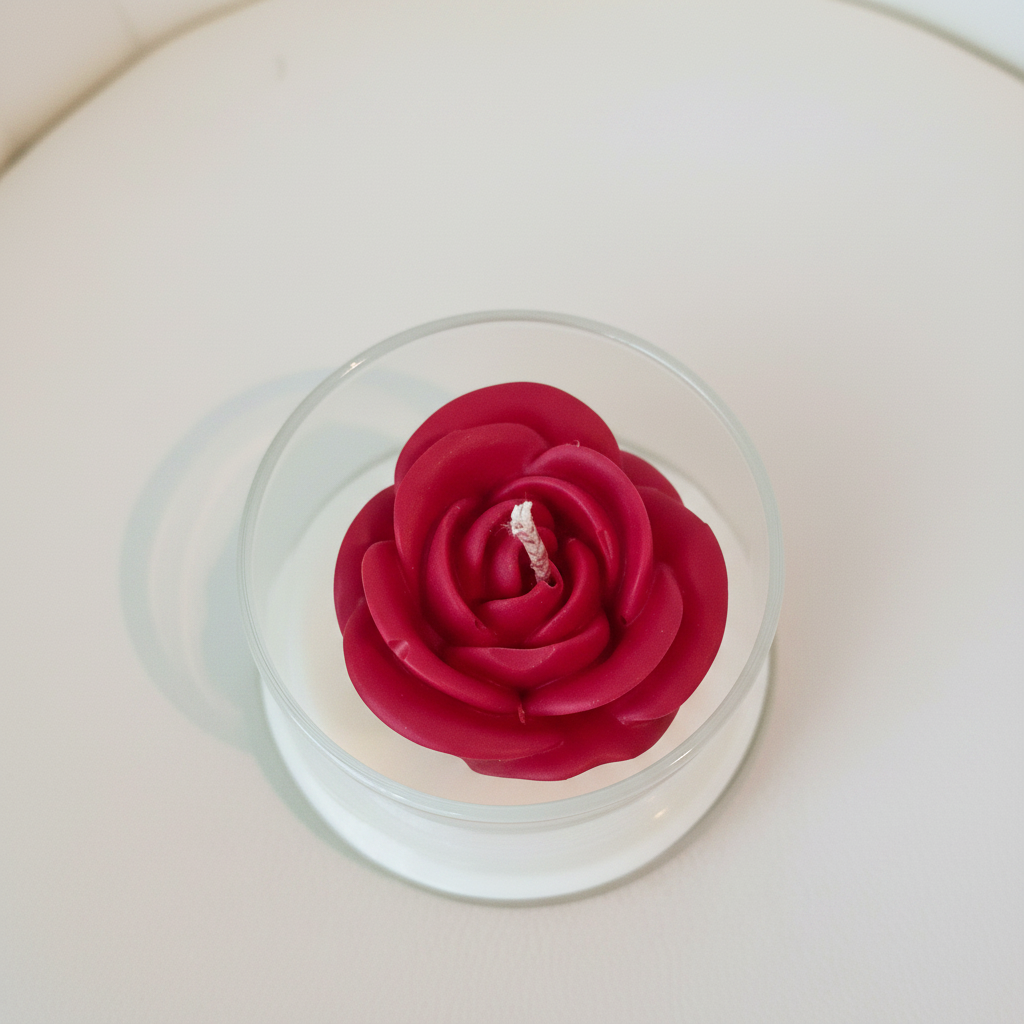 RED ROSE Duftkerze Soy Wax Candle in luxury Glas Dome handmade bio vegan nachhaltig