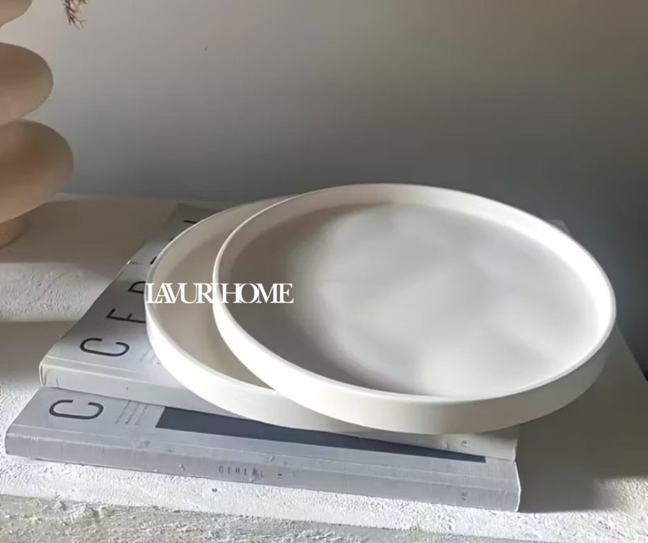 ROMA Plate 17cm / 25cm / 30cm with a 1cm rim or Terrine 10cm x 4,5cm + Lid, perfect as a decorative tray