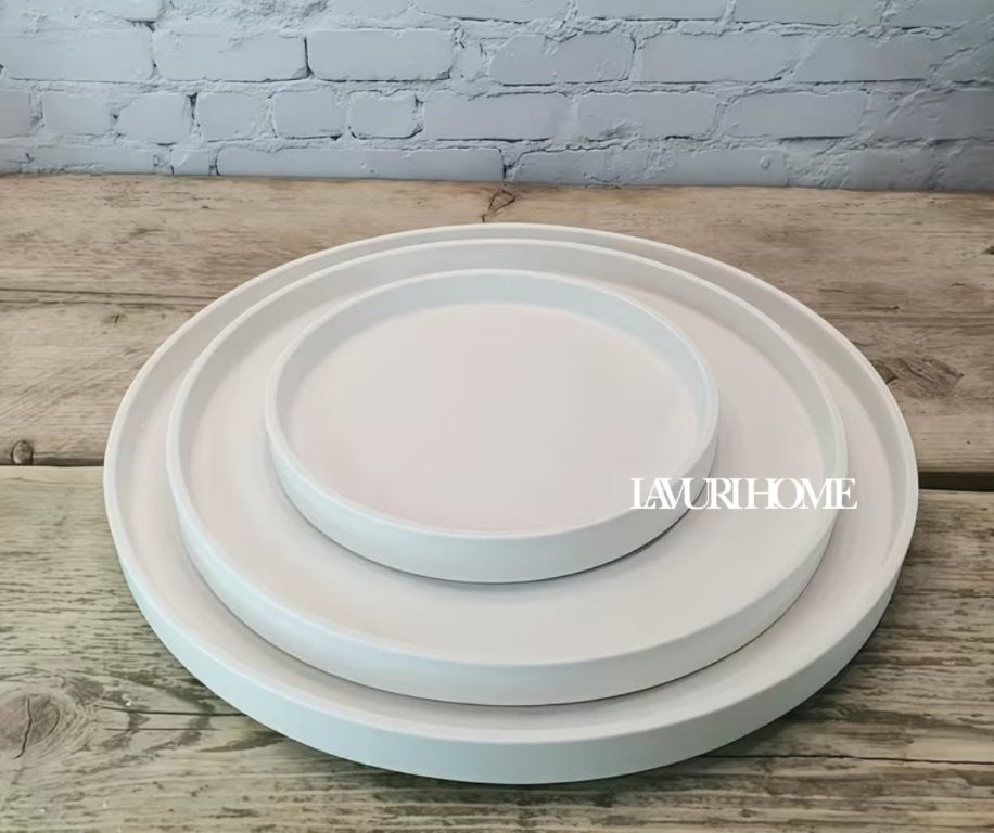 ROMA Plate 17cm / 25cm / 30cm with a 1cm rim or Terrine 10cm x 4,5cm + Lid, perfect as a decorative tray
