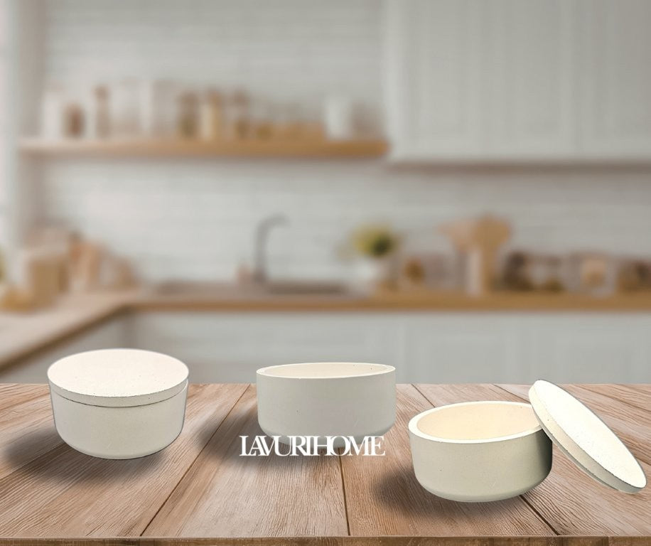 ROMA Bowl + Lid – 10cm with a 10,5 cm x 1cm Lid, perfect as a decorative bowl for dry utensils