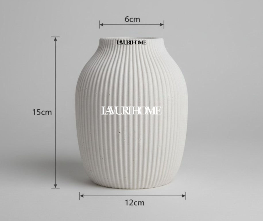 Ribbed 1200 Limestone Vase handmade Home Decor europe germany vegan natürlich nachhaltig biologisch