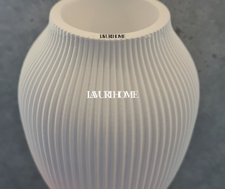 Ribbed 1200 Limestone Vase handmade Home Decor europe germany vegan natürlich nachhaltig biologisch