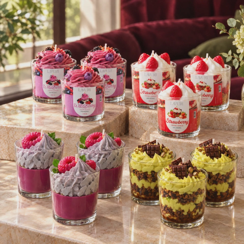 LAVURI Berry – camera tour of the complete handmade candle assortment