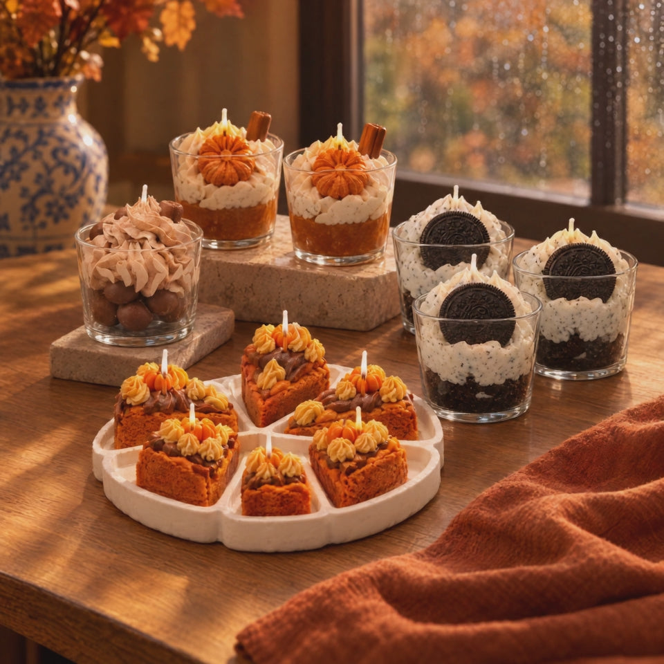 LAVURI Autumn Pumpkin – camera tour of the complete handmade candle assortment